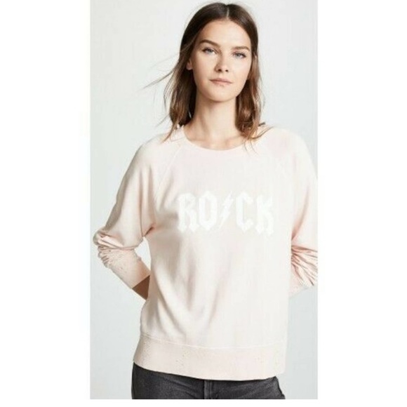 Zadig & Voltaire Sweaters - ZADIG & VOLTAIRE pink white ROCK UPPER PRINT SPUS SWEATER scoop neck sweatshirt